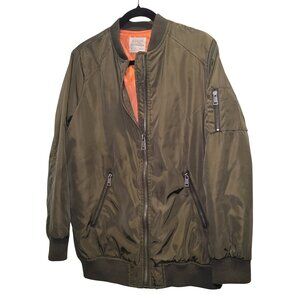 Gorpcore Military-Style Bomber MA-1 with Orange Quilted Lining, Men's Small